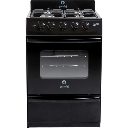 Cocina Multigas Escorial Master Style Negro 56Cm 4 Hornallas