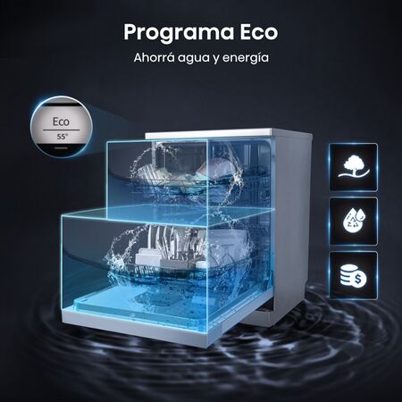 Lavavajillas Hisense HS642D90X 14 Cubiertos Inox