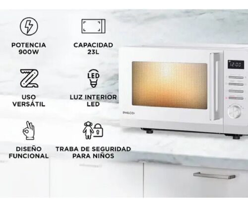 Microondas Digital Philco Mphdw23uap 900 W 23l Blanco - Vista 3
