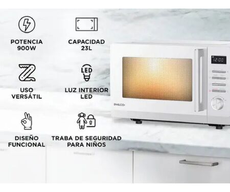 Microondas Digital Philco Mphdw23uap 900 W 23l Blanco