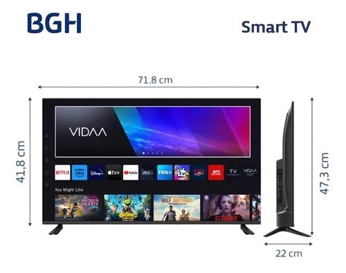 TV LED 32" BGH B3225H5 VIDAA - SMART, FHD, HDMI, USB (PNE040288) - Vista 2
