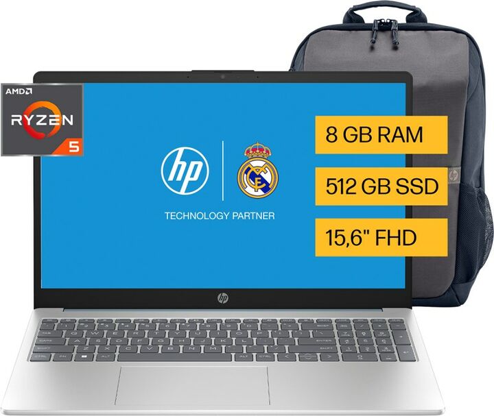 Notebook Hp R5 15-Fc0251La 8Gb512Ssd W11Mochila - Vista principal