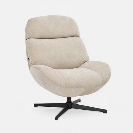 Sillón Nyon Beige Giratorio Tapizado en Chenille