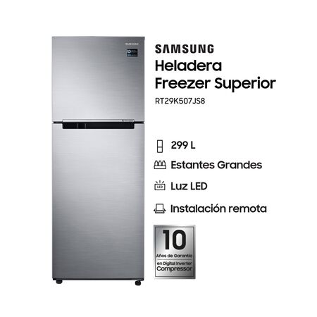 Heladera Samsung RT29K507JS8 290LTS Silver Top Mount