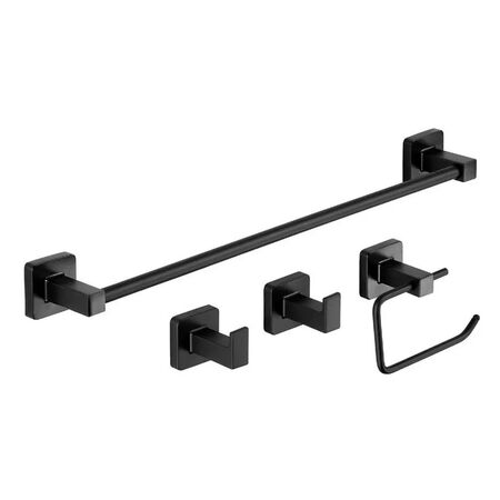 Set de Accesorios Para Baño Negro Matte Gadnic 4 Piezas
