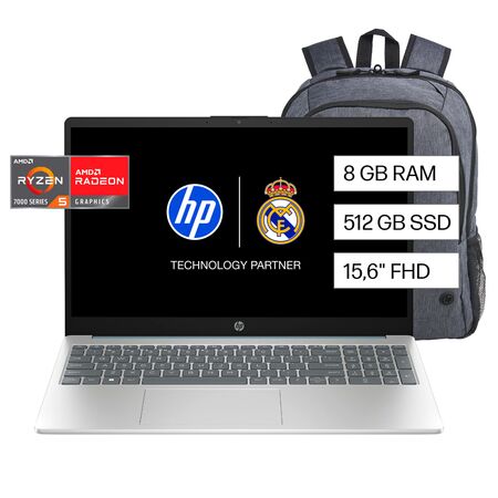 NOTEBOOK HP 15-FC0251LA R5-7520U 8GB 512GB 15.6 FHD W11HSL (B9TP2LA#AC8) + MOCHILA HP PRELUDE