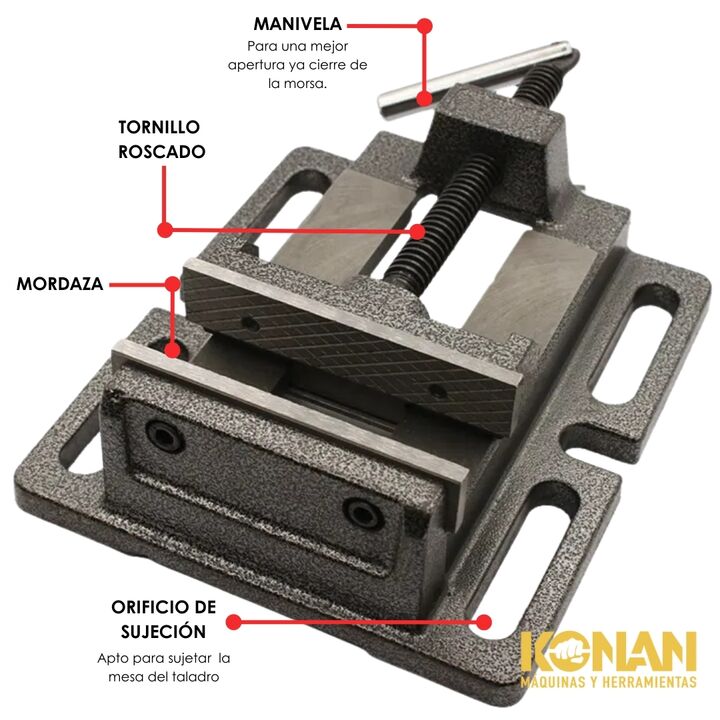 Konan Morsa Plana De 4 Profesional Para Taladro konan - Vista 4