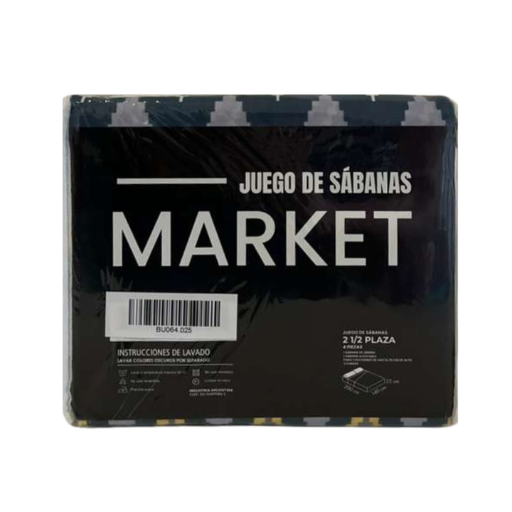 Juego de sabanas estampado 2 plazas y media 200x140x25 - Vista 2
