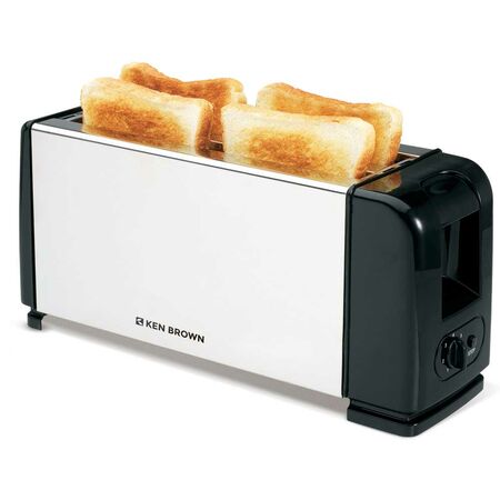 TOSTADORA 4 PANES ACERO INOXIDABLE KEN BROWN 1200W HJT-018S
