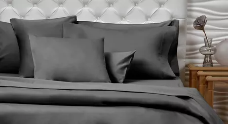 Juego De Sabanas Danubio 600 hilos - King - Color Gris