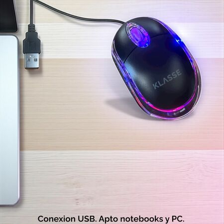 Mouse Optico LED Klasse cable USB (KS1201BK)
