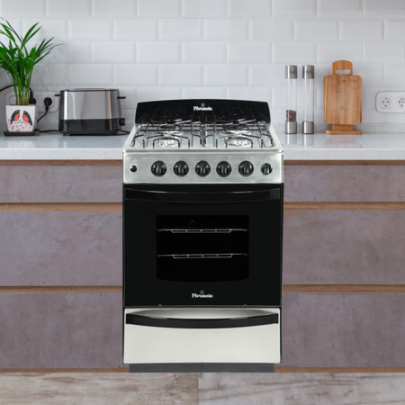 Cocina Florencia 5538 Acero Inoxidable Multigas Encendido Electronico Luz