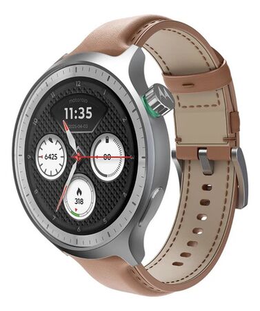 Smartwatch Pantone Silver - Mocha Mousse Cuero