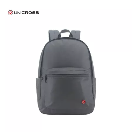 Mochila Unicross Gris 18.5 - Porta Botella Compartimento p Notebook Cierres reforzados