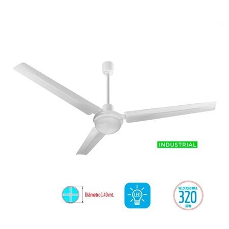 Ventilador de Techo Industrial Liliana con Lúz 56" VTHI513 blanco chapa