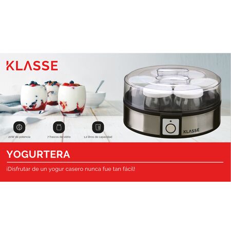 Yogurtera Acero Inoxidable. 7 frascos Klasse (KS7001)