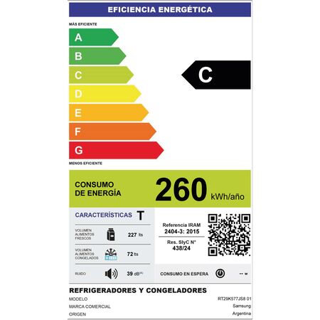 Heladera Samsung RT32K5070S8 No Frost Inverter 321 L Silver