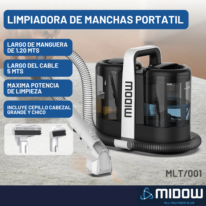 Aspiradora Lava Tapizados Midow 600w Alfombras Manchas Sofa - Vista 8