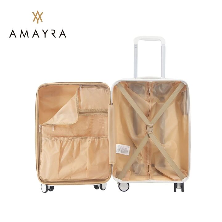 Valija Blanca Carry On Amayra PP 20 Ideal Cabina Ruedas 360° - Vista 4