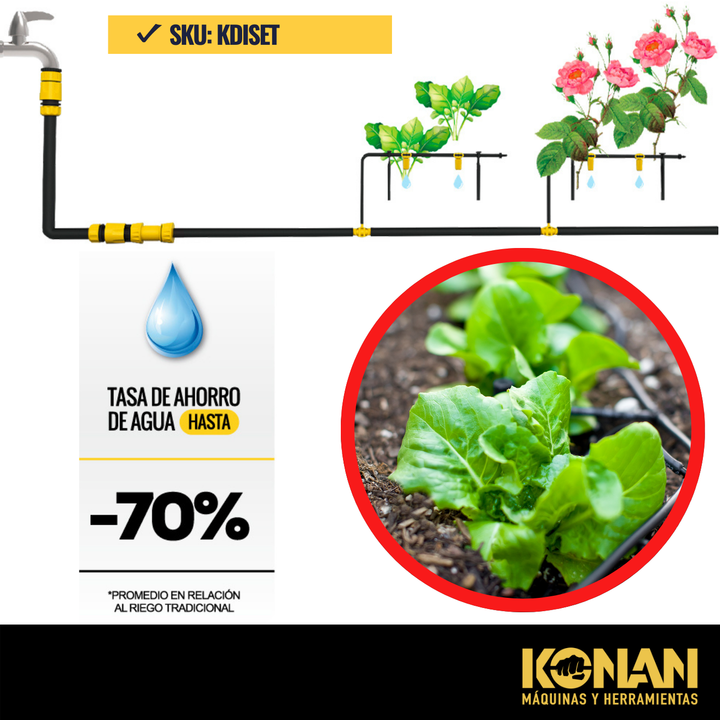 Sistema de Irrigación Por Goteo de 61 Piezas Konan - Vista 9