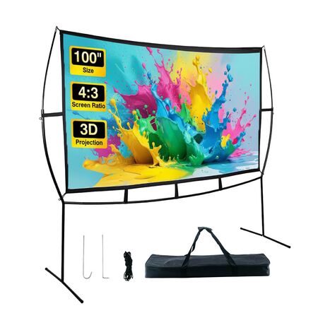 Pantalla de Proyector Gadnic con Soporte Plegable Portátil de 100 pulgadas