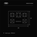 Anafe a gas TST Spezia 5 Hornallas - Miniatura 3