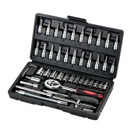 Juego De Tubo Llaves Gadnic KH7 Puntas 46 Piezas Herramientas Manual