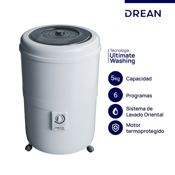 LAVARROPAS DREAN LRDR56SBO SEMIAUTOMATICO BLANCO FRONTAL 6 PROGRAMAS - 4609355 - Vista principal