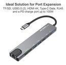 Hub Argomtech Tipo C 8 En 1 Usb 3.0 Hdmi Rj-45 Carga Rapida - Miniatura 5