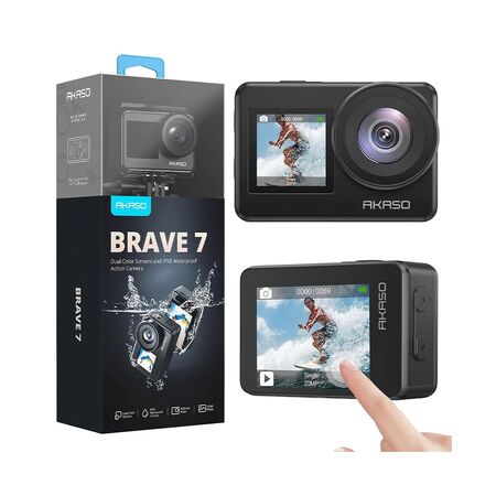 Camara De Accion AKASO Brave 7 20MP 4K30 IPX8 Deportiva Doble Pantalla