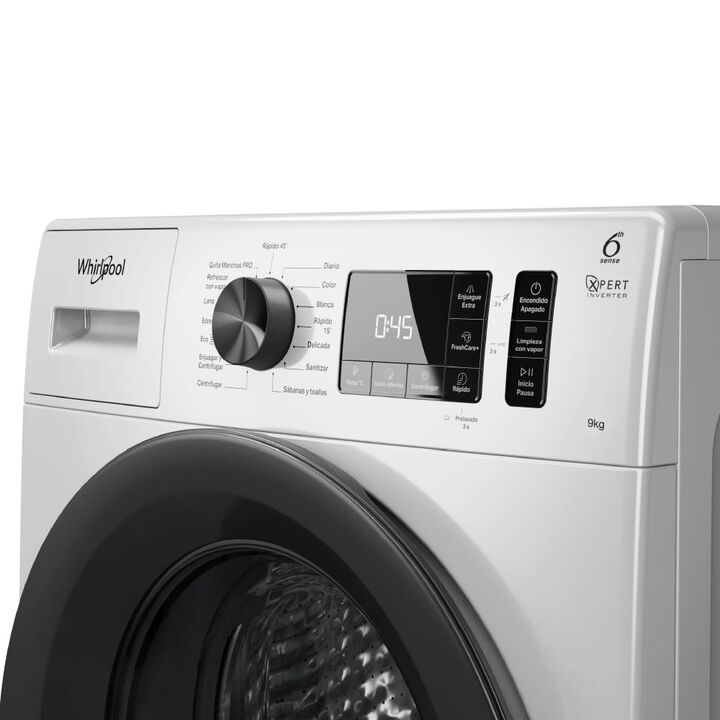 Lavarropas Whirlpool WNQ90AB 9kg 1400RPM inverter blanco A++ - Vista 4