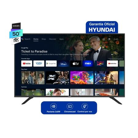 SMART TV HYUNDAI 50" HYLED-50UHD7A UHD 4K ANDROID TV