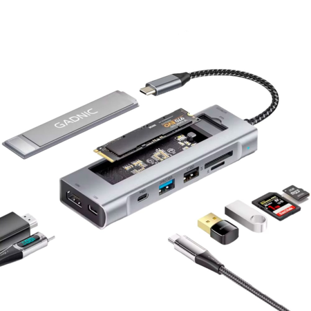 Adaptador HUB 8 en 1 Función De Almacenamiento En Disco Type C USB Macbook Notebook PC