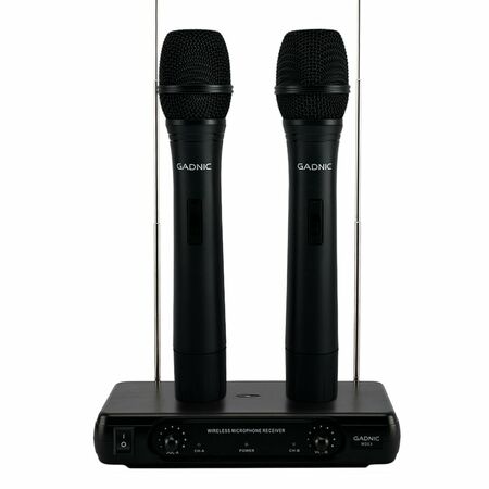 Micrófono Inalámbrico Gadnic M203 de Mano Ideal Karaoke Conferencias 2CH