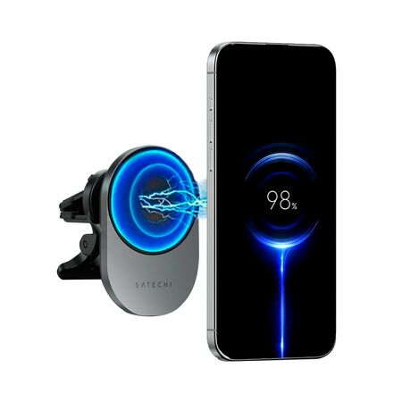 Cargador Inalámbrico Satechi Qi2 Para Auto Soporte Magnético De Teléfono