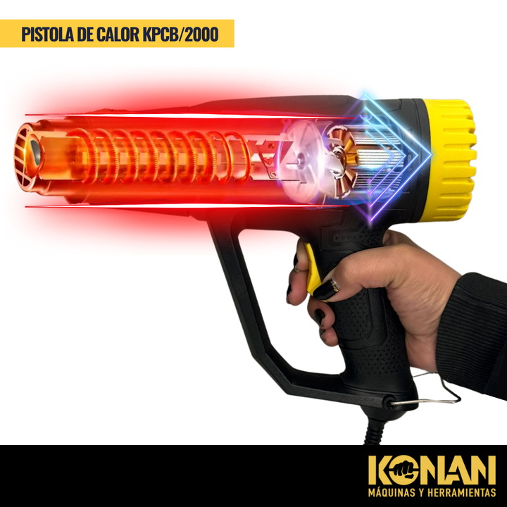 Pistola De Calor Konan 2000W Maletín + 5 Accesorios - Vista 8