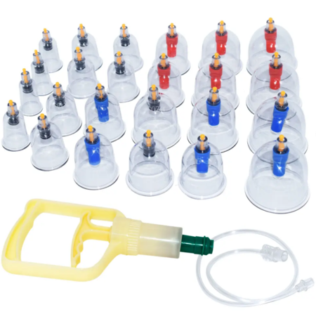 Set de 24 Ventosas de Vacío Gadnic Masajes Con Pistola Aplicadora