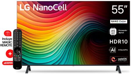 Smart TV LED LG NanoCell 55NANO80TSA - 55 Pulgadas 4K UHD