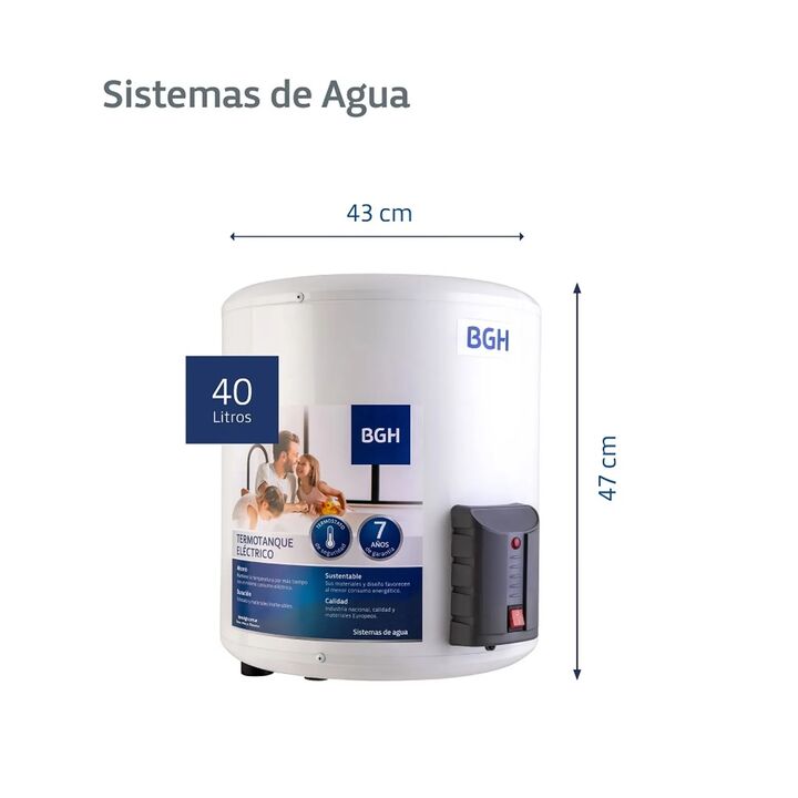 Termotanque elctrico BGH BTE-040EC15MD blanco 40L 220V - Vista 3