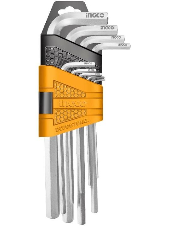Set Llave Allen Brazo Extra Largo 9Pcs Industrial Ingco HHK11092 - Vista principal