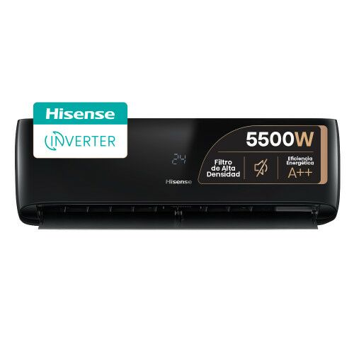 AIRE ACONDICIONADO SPLIT INVERTER HISENSE 5500W AS18UR4SXSCA00BKN NEGRO FRIO CALOR - 4609340 - Vista principal
