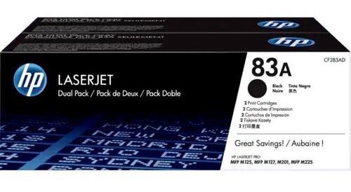 Toner Hp 83a Negro Cf283ad Original Dual Pack M201 M225 M127 - Vista principal