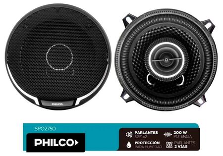 Parlante Auto Philco Spo2750 Redondo 5 25 Coaxil 200w