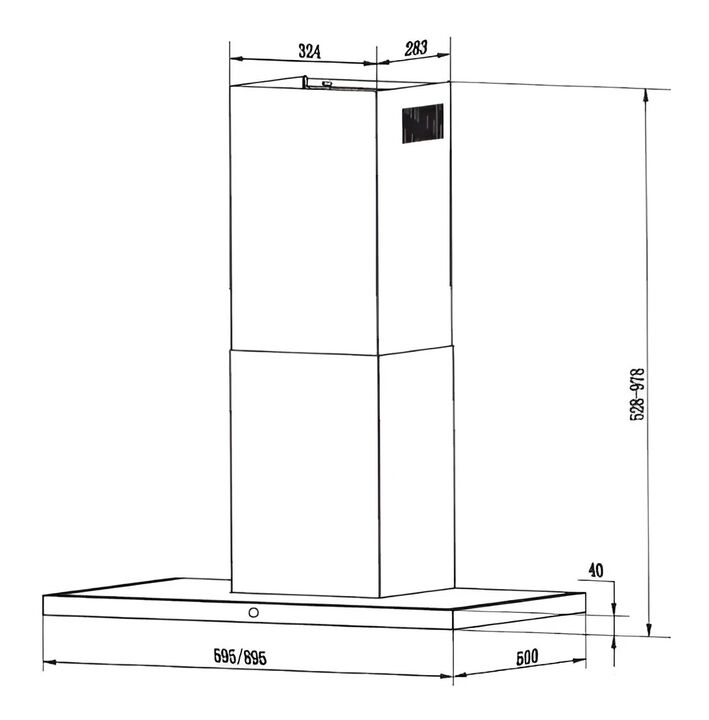 Campana De Pared Spar Recta Soft 90 Cm Touch Color Inox - Vista 2