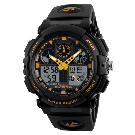 Reloj de Hombre Deportivo Dorado Gadnic Sealy Digital Cronógrafo 