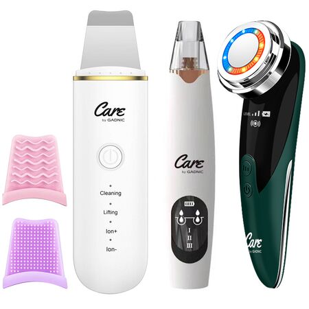 Set de Masajeador Facial Rejuvenecedor +Extractor de Puntos Negros X3 + Espátula Ultrasónica