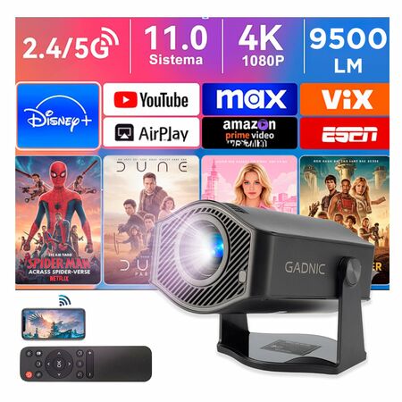 Proyector Gadnic Conexión Inalámbrica Portatil 9500lm HM-400 Pro
