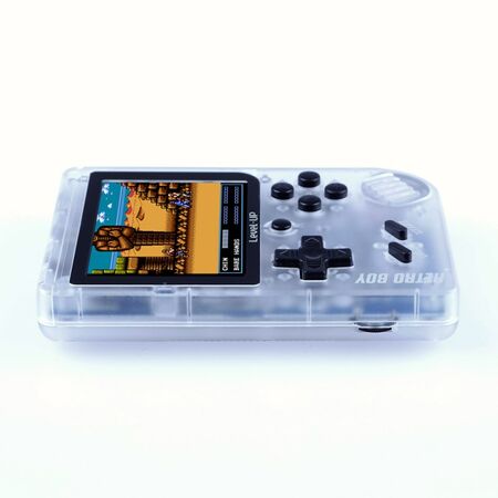 CONSOLA RETROBOY TRANSPARENTE. LEVEL UP