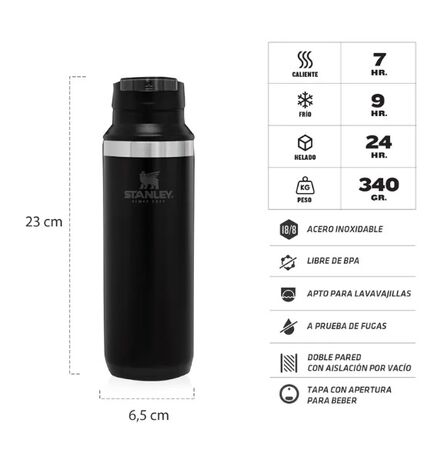 Botella Termica Stanley Travelmug Switchback 16Oz Negro 10-02285-027