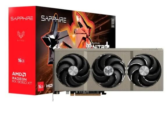 Placa de Video Sapphire Radeon RX 9060 XT NITRO+ 16GB GDDR6 - Vista principal